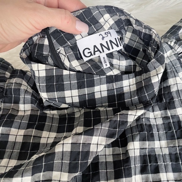 GANNI Houndstooth Black & White Cute Checkered Dress - Picture 13 of 16